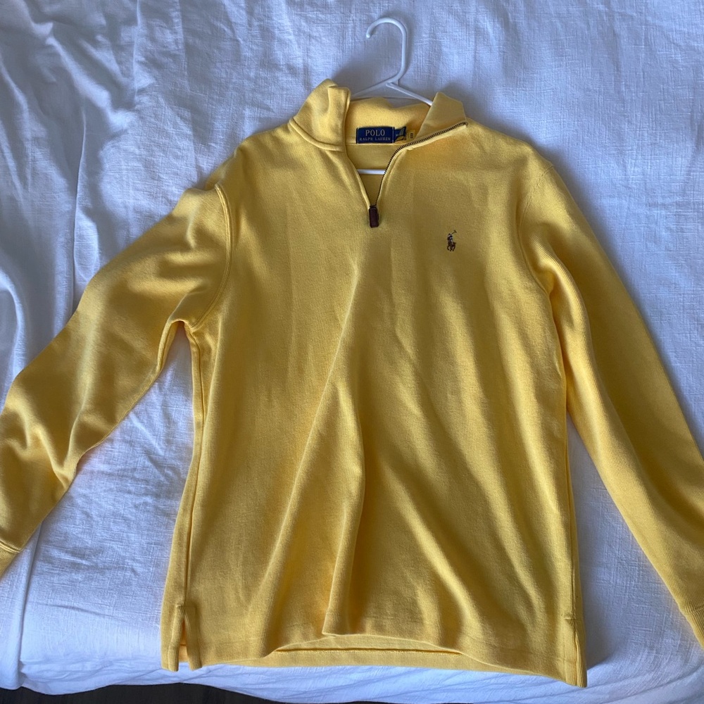 Men’s Polo by Ralph Lauren yellow pullover sweater with zipper